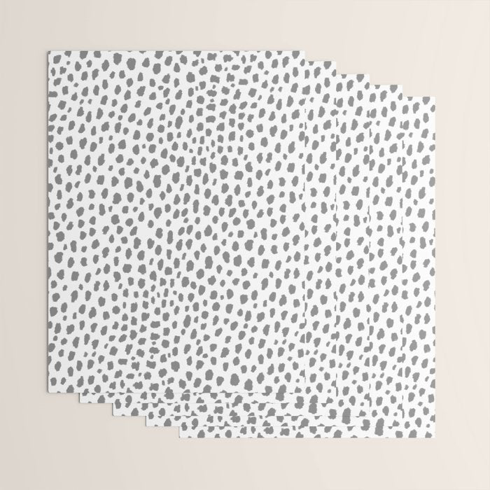 Gray Dalmatian Spots (gray/white) Wrapping Paper Gallery Image 3