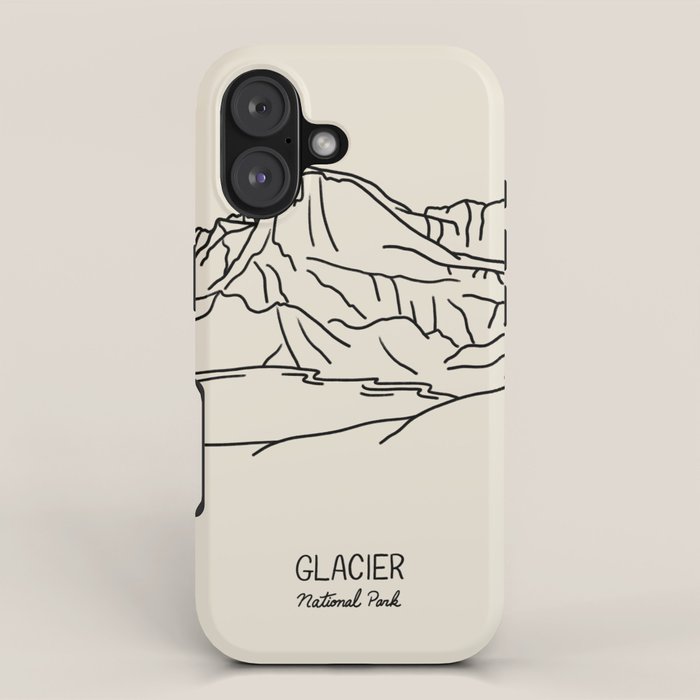 Glacier National Park Black on Cream iPhone Case Gallery Image 1
