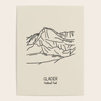 Glacier National Park Black on Cream Poster Gallery Image 4