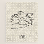 Glacier National Park Black on Cream Jigsaw Puzzle Gallery Image 1