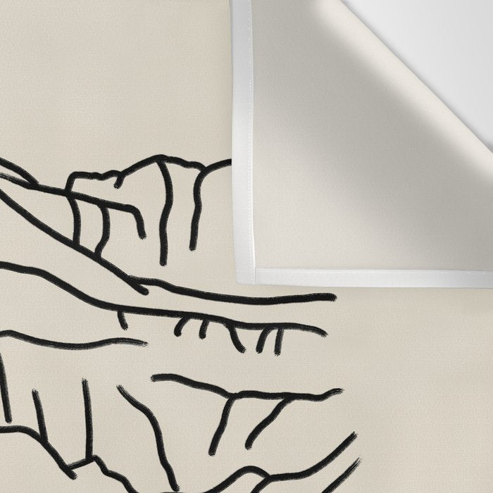 Glacier National Park Black on Cream Wall Tapestry Gallery Image 3