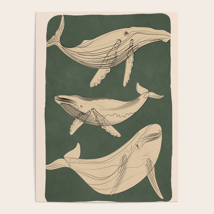 Modern Minimalist Abstract Whales 4 Poster Gallery Image 4