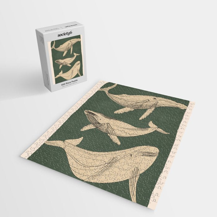 Modern Minimalist Abstract Whales 4 Jigsaw Puzzle Gallery Image 2