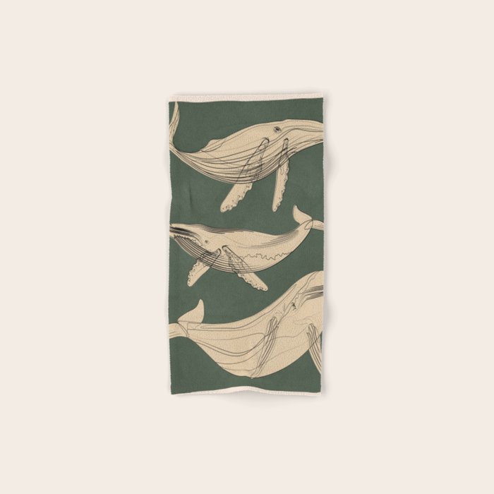 Modern Minimalist Abstract Whales 4 Bath Towel Gallery Image 1