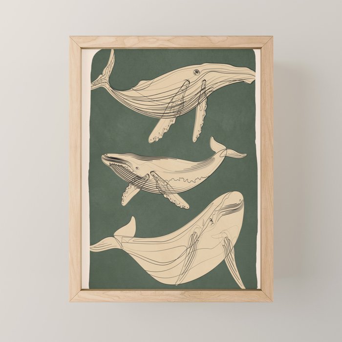 Modern Minimalist Abstract Whales 4 Mini Art Print Gallery Image 1