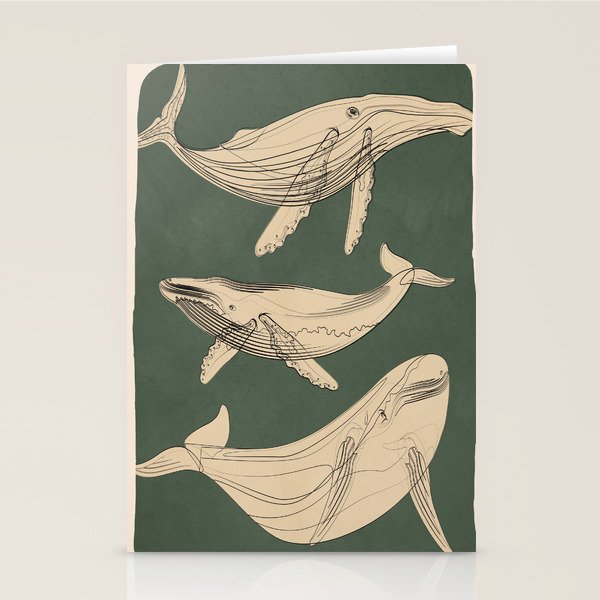Modern Minimalist Abstract Whales 4 Stationery Card Gallery Image 1