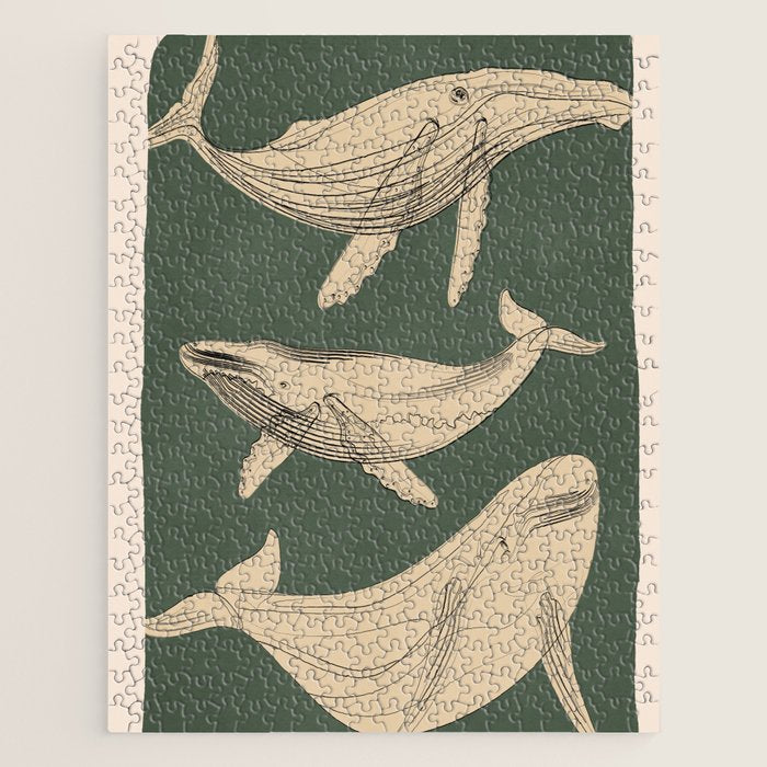 Modern Minimalist Abstract Whales 4 Jigsaw Puzzle Gallery Image 1