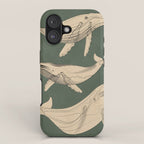 Modern Minimalist Abstract Whales 4 iPhone Case Gallery Image 1
