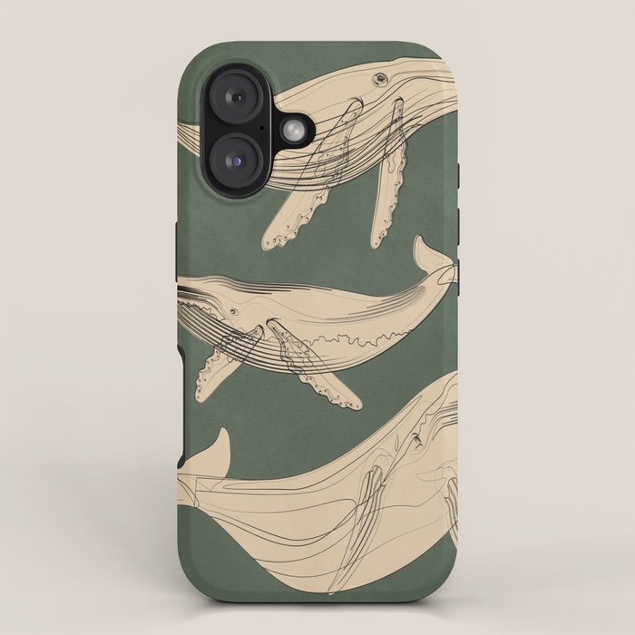 Modern Minimalist Abstract Whales 4 iPhone Case Gallery Image 1