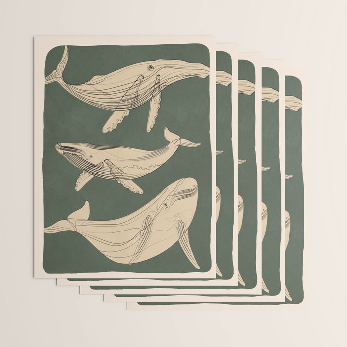 Modern Minimalist Abstract Whales 4 Wrapping Paper Gallery Image 3