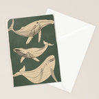 Modern Minimalist Abstract Whales 4 Stationery Card Gallery Image 2
