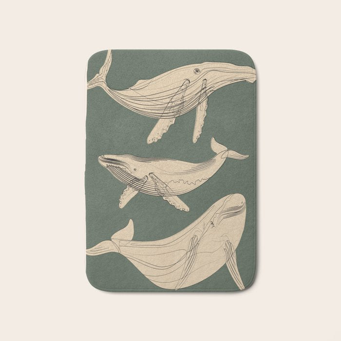 Modern Minimalist Abstract Whales 4 Bath Mat Gallery Image 1