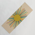Multicolor Sunburst - Mid Century Modern Sun in Mid Mod Colors on Beige Yoga Mat Gallery Image 1