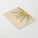 Multicolor Sunburst - Mid Century Modern Sun in Mid Mod Colors on Beige Notebook Gallery Image 3
