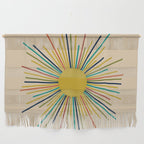 Multicolor Sunburst - Mid Century Modern Sun in Mid Mod Colors on Beige Wall Hanging Gallery Image 1