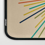 Multicolor Sunburst - Mid Century Modern Sun in Mid Mod Colors on Beige Laptop Sleeve Gallery Image 3