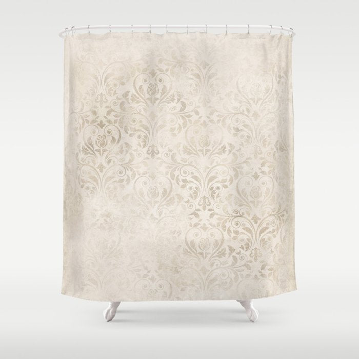 Elegant Ivory Damask 2 Shower Curtain Gallery Image 1