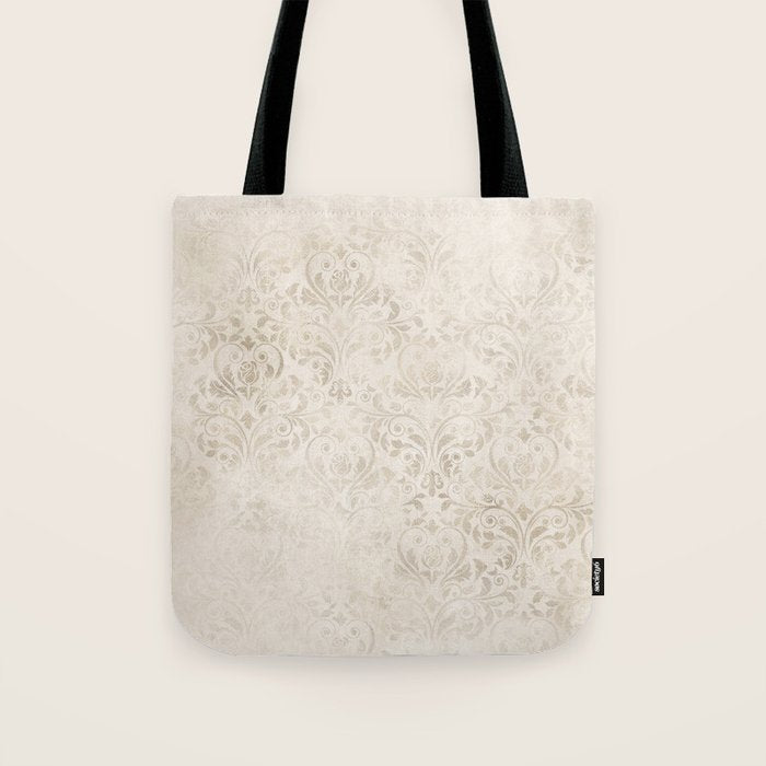 Elegant Ivory Damask 2 Tote Bag Gallery Image 1