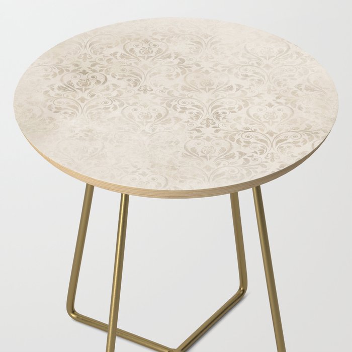 Elegant Ivory Damask 2 Side Table Gallery Image 2