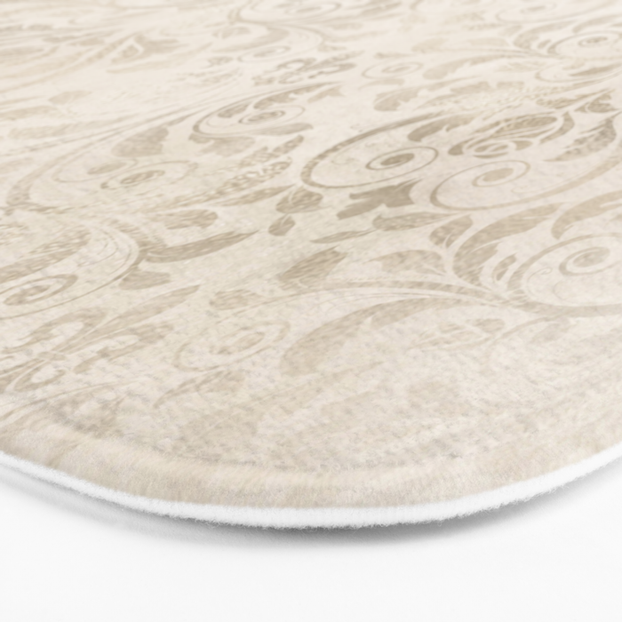 Elegant Ivory Damask 2 Bath Mat Gallery Image 3