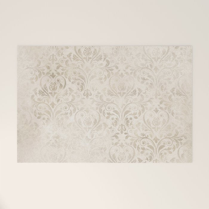 Elegant Ivory Damask 2 Welcome Mat Gallery Image 1