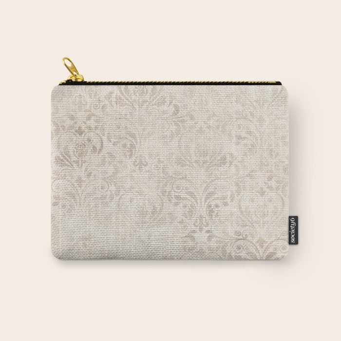 Elegant Ivory Damask 2 Carry All Pouch Gallery Image 1