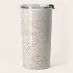 Elegant Ivory Damask 2 Travel Mug Gallery Image 2