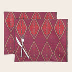 The Crimson Symmetry Handwoven Tribal Kilim Art Placemat Gallery Image 1