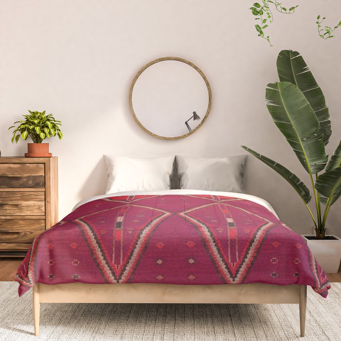 The Crimson Symmetry Handwoven Tribal Kilim Art Comforter Gallery Image 3