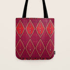 The Crimson Symmetry Handwoven Tribal Kilim Art Tote Bag Gallery Image 1