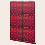 The Crimson Symmetry Handwoven Tribal Kilim Art Wallpaper Gallery Image 2