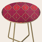 The Crimson Symmetry Handwoven Tribal Kilim Art Side Table Gallery Image 2