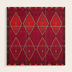 The Crimson Symmetry Handwoven Tribal Kilim Art Wood Wall Art Gallery Image 1