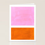 Pastel Neon Pink Yellow Ochre Mid Century Modern Abstract Minimalist Rothko Color Field Squares Stationery Card Gallery Image 2