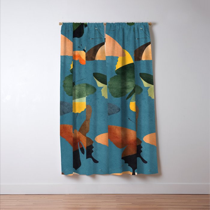 Beautiful Butterflies 4 Window Curtain Gallery Image 3