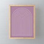 Minimal Arch XXXI Lilac Purple Modern Geometric Lines Mini Art Print Gallery Image 1