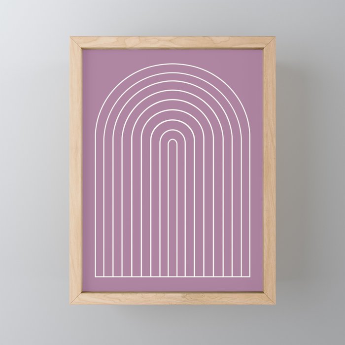 Minimal Arch XXXI Lilac Purple Modern Geometric Lines Mini Art Print Gallery Image 1