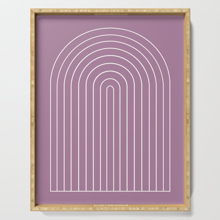 Minimal Arch XXXI Lilac Purple Modern Geometric Lines Serving Tray Gallery Image 1