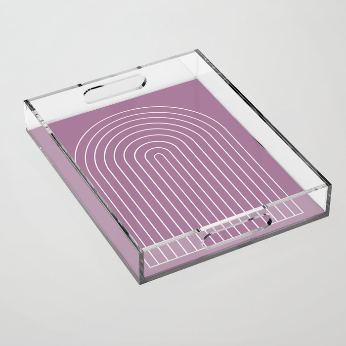 Minimal Arch XXXI Lilac Purple Modern Geometric Lines Acrylic Tray Gallery Image 1