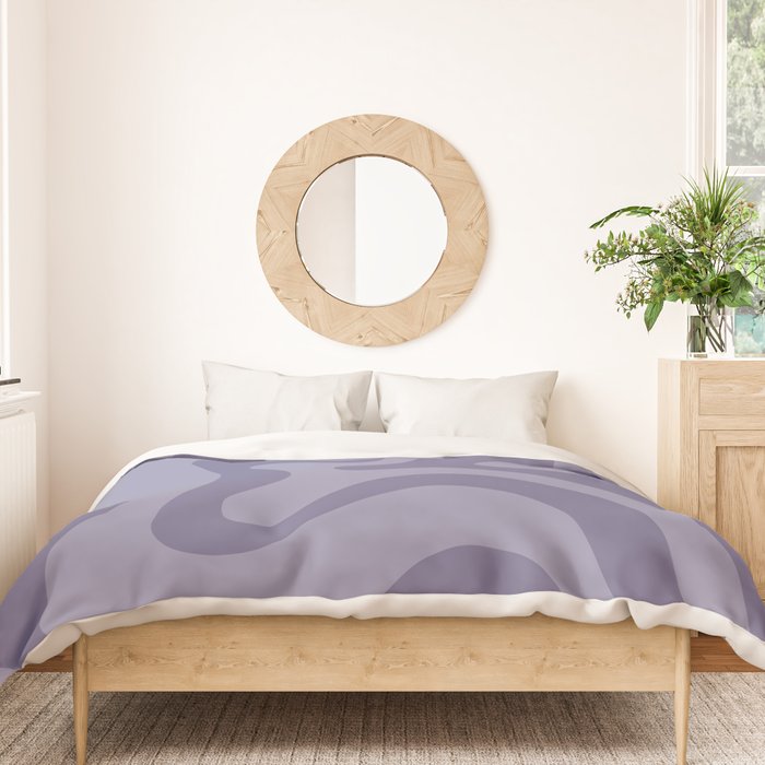 Retro Liquid Swirl Abstract Pattern in Double Purple Duvet Cover Gallery Image 3