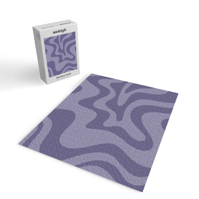Retro Liquid Swirl Abstract Pattern in Double Purple Jigsaw Puzzle Gallery Image 2