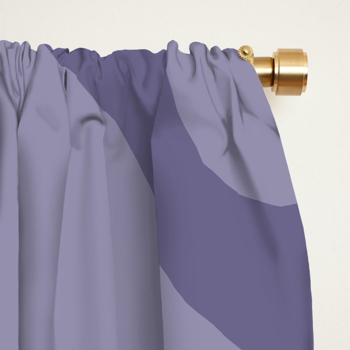 Retro Liquid Swirl Abstract Pattern in Double Purple Window Curtain Gallery Image 2
