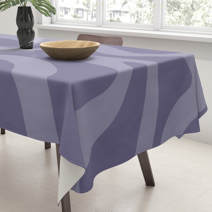 Retro Liquid Swirl Abstract Pattern in Double Purple Tablecloth Gallery Image 3