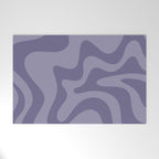 Retro Liquid Swirl Abstract Pattern in Double Purple Welcome Mat Gallery Image 1