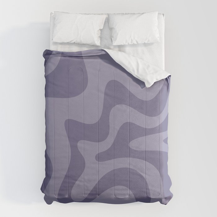 Retro Liquid Swirl Abstract Pattern in Double Purple Comforter Gallery Image 1
