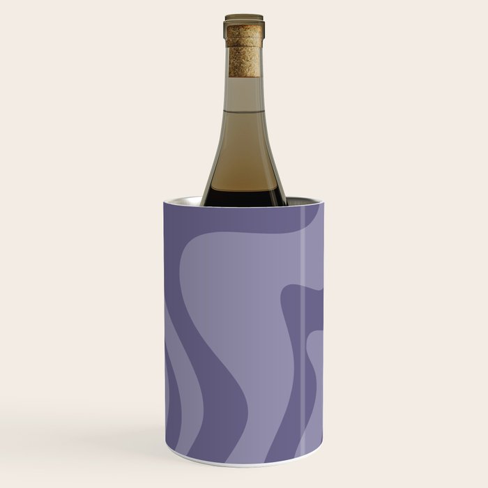 Retro Liquid Swirl Abstract Pattern in Double Purple Wine Chiller Gallery Image 2