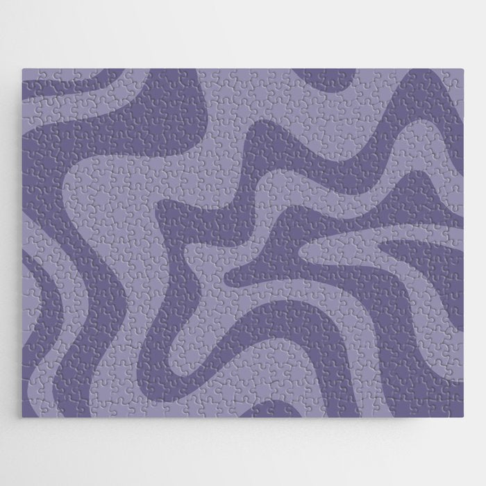 Retro Liquid Swirl Abstract Pattern in Double Purple Jigsaw Puzzle Gallery Image 1