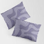 Retro Liquid Swirl Abstract Pattern in Double Purple Pillow Sham Gallery Image 3