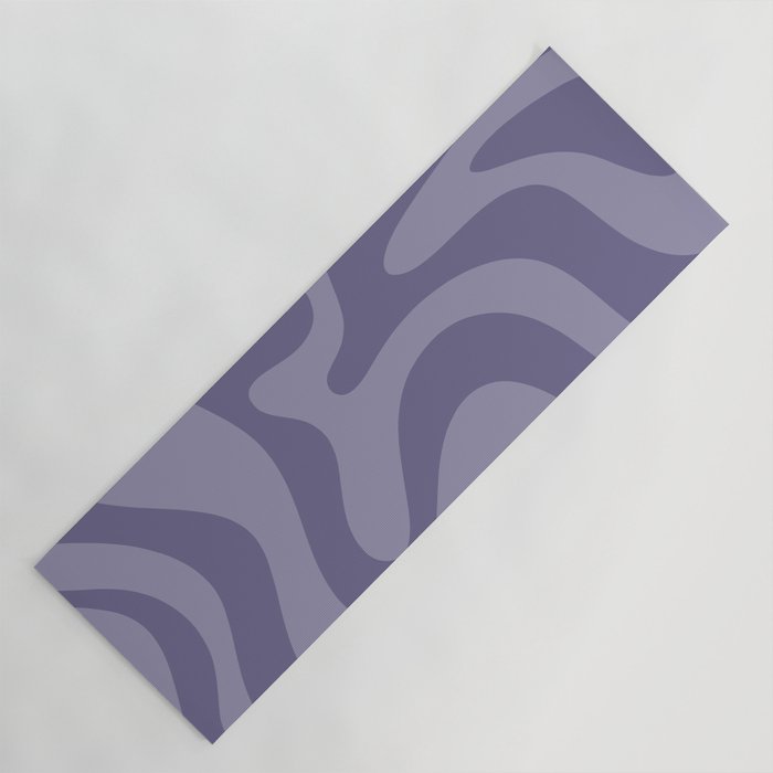 Retro Liquid Swirl Abstract Pattern in Double Purple Yoga Mat Gallery Image 1