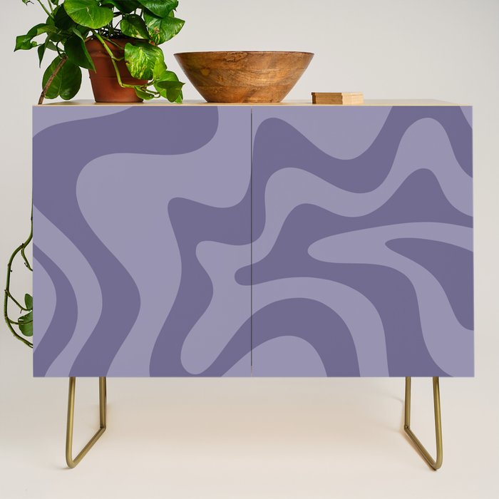 Retro Liquid Swirl Abstract Pattern in Double Purple Credenza Gallery Image 1